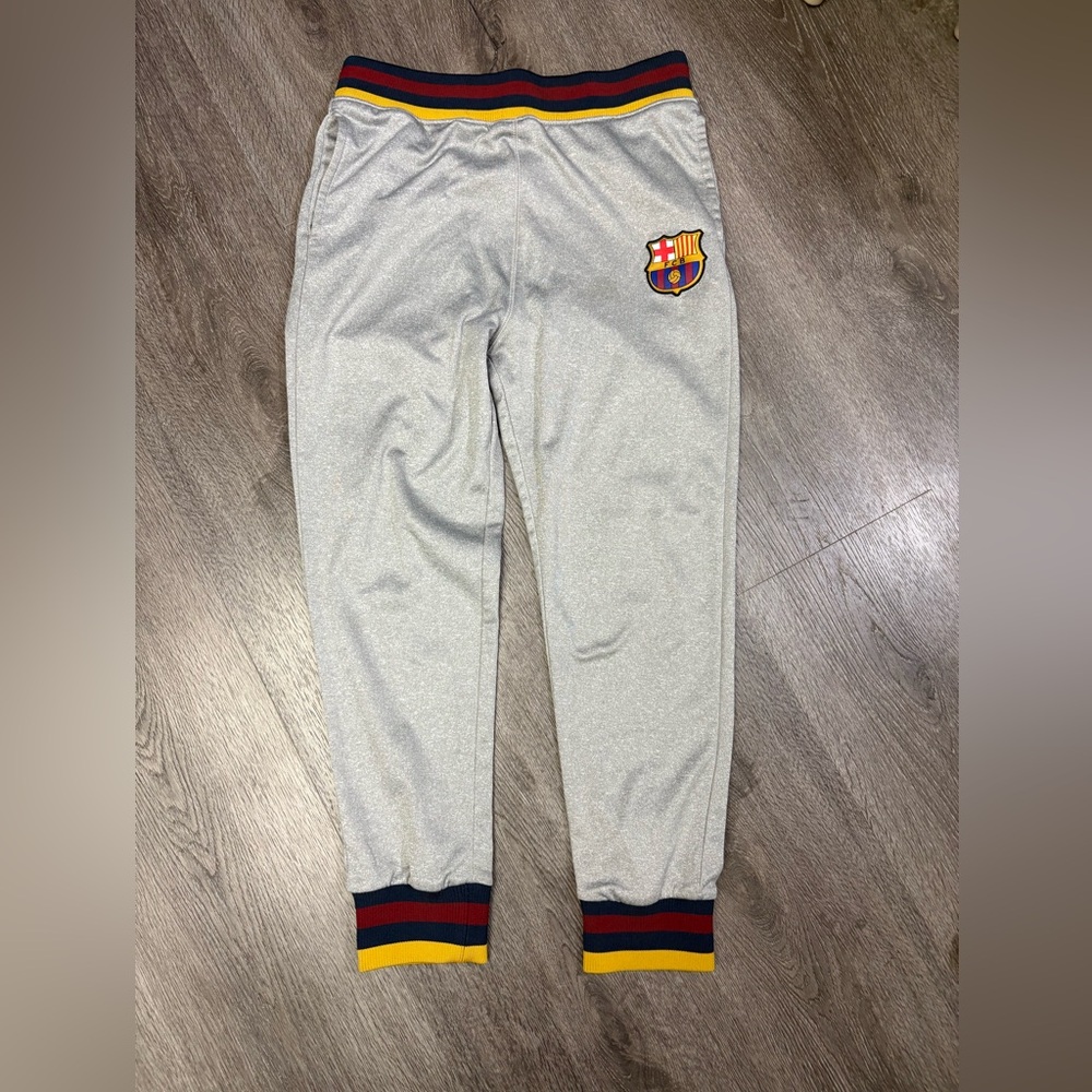 FC Barcelona Official Merchandise Men's Medium Joggers Tapered Leg Gray Pockets